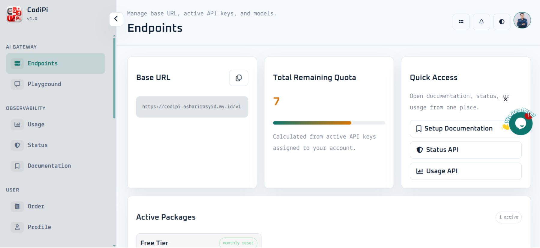CodiPi dashboard preview